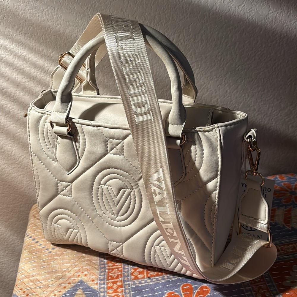 Valentino Orlandi Quilted White Handbag